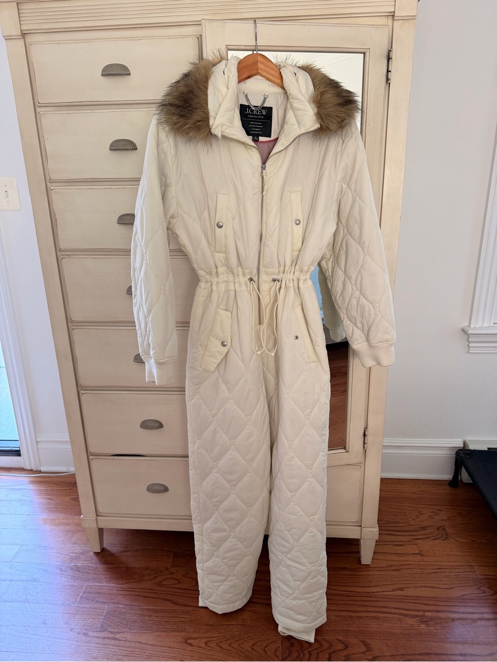 J.Crew White Puffer Snowsuit with PrimaLoft, Size M